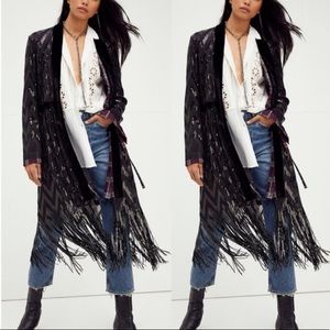 Free People Stardust Sequin Fringe Duster NWT